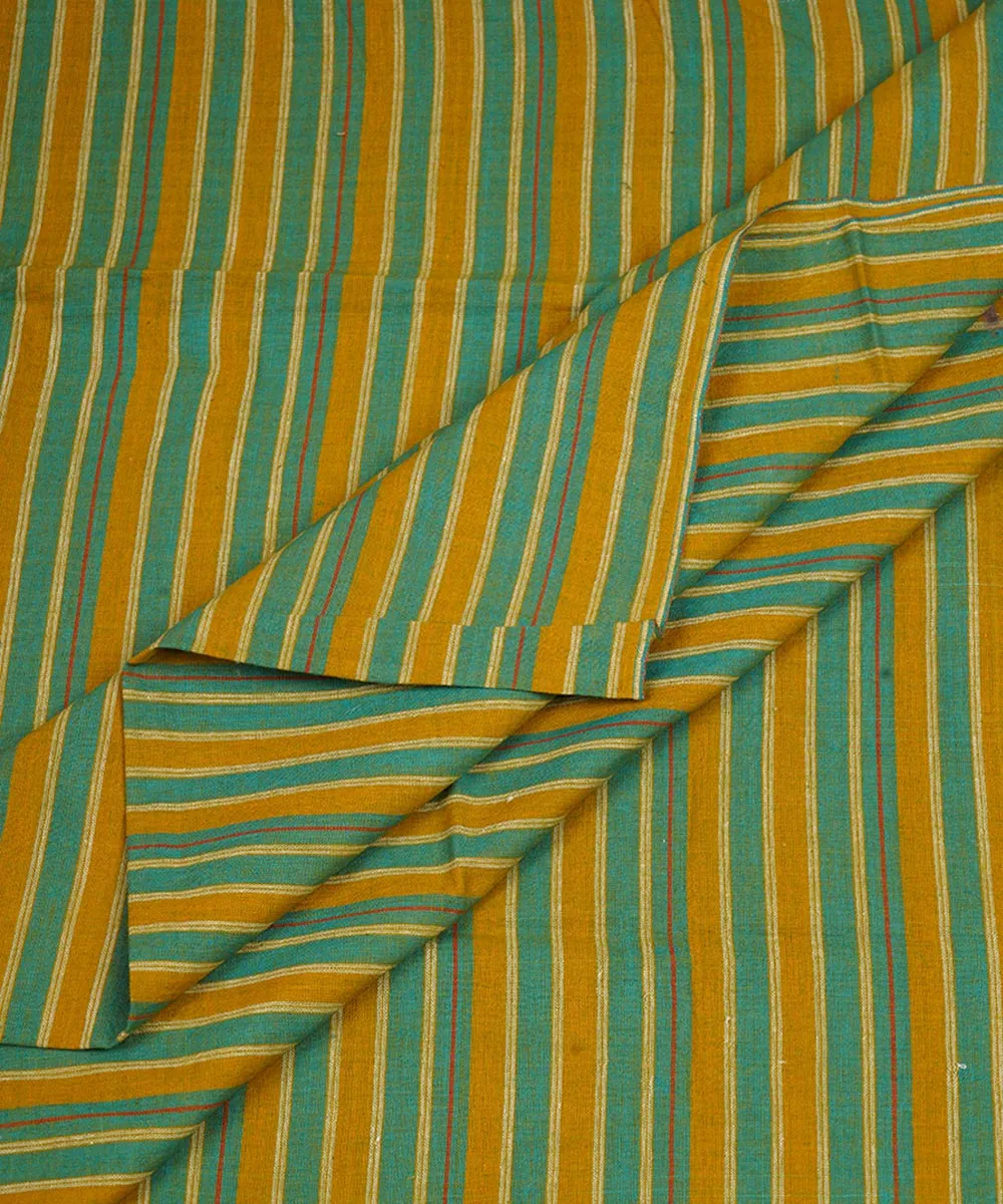 1.8m Green yellow handwoven stripe cotton fabric