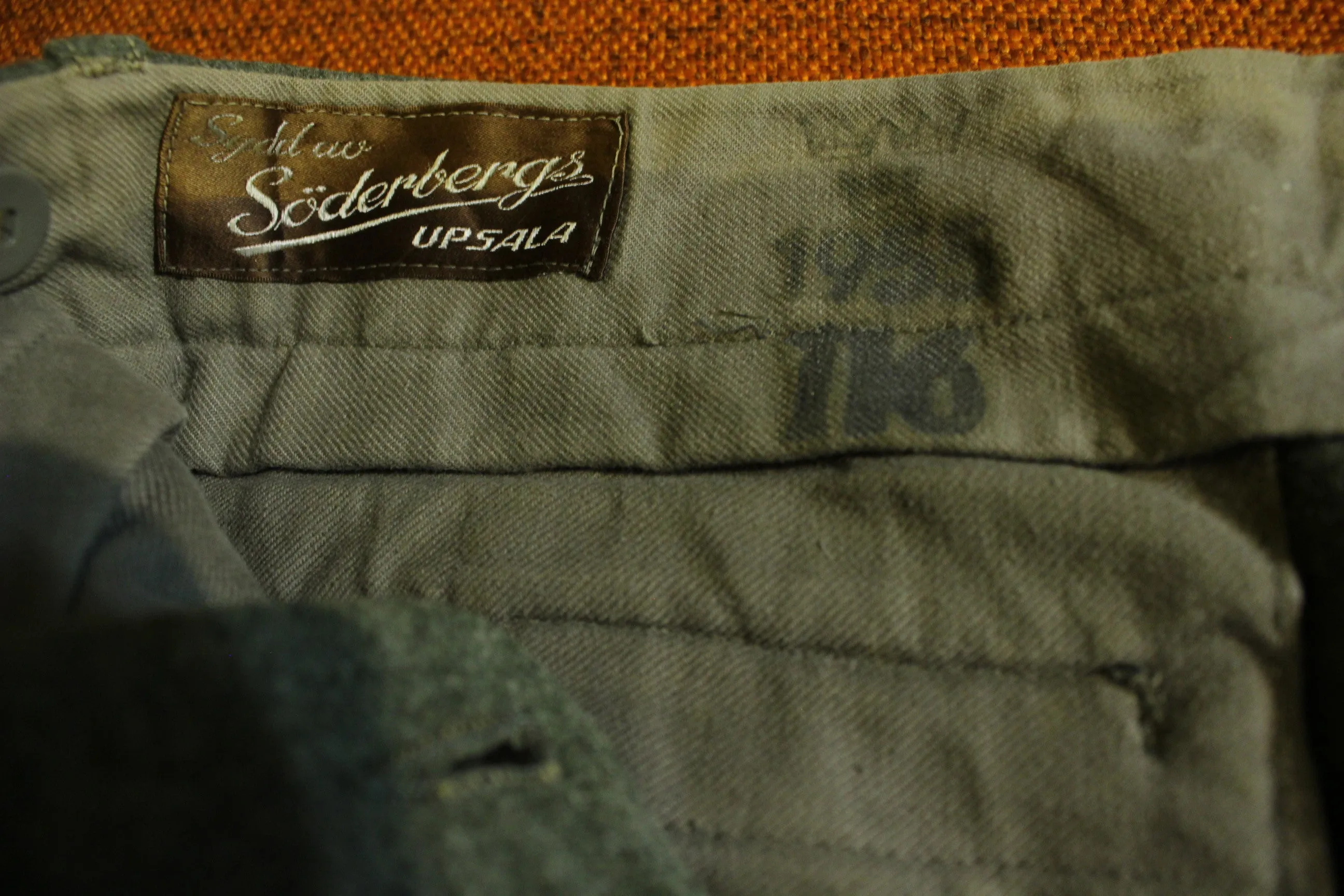 1955 Swedish Military Crown Pants Vintage Heavy Wool Cargo Soderbergs Upsala