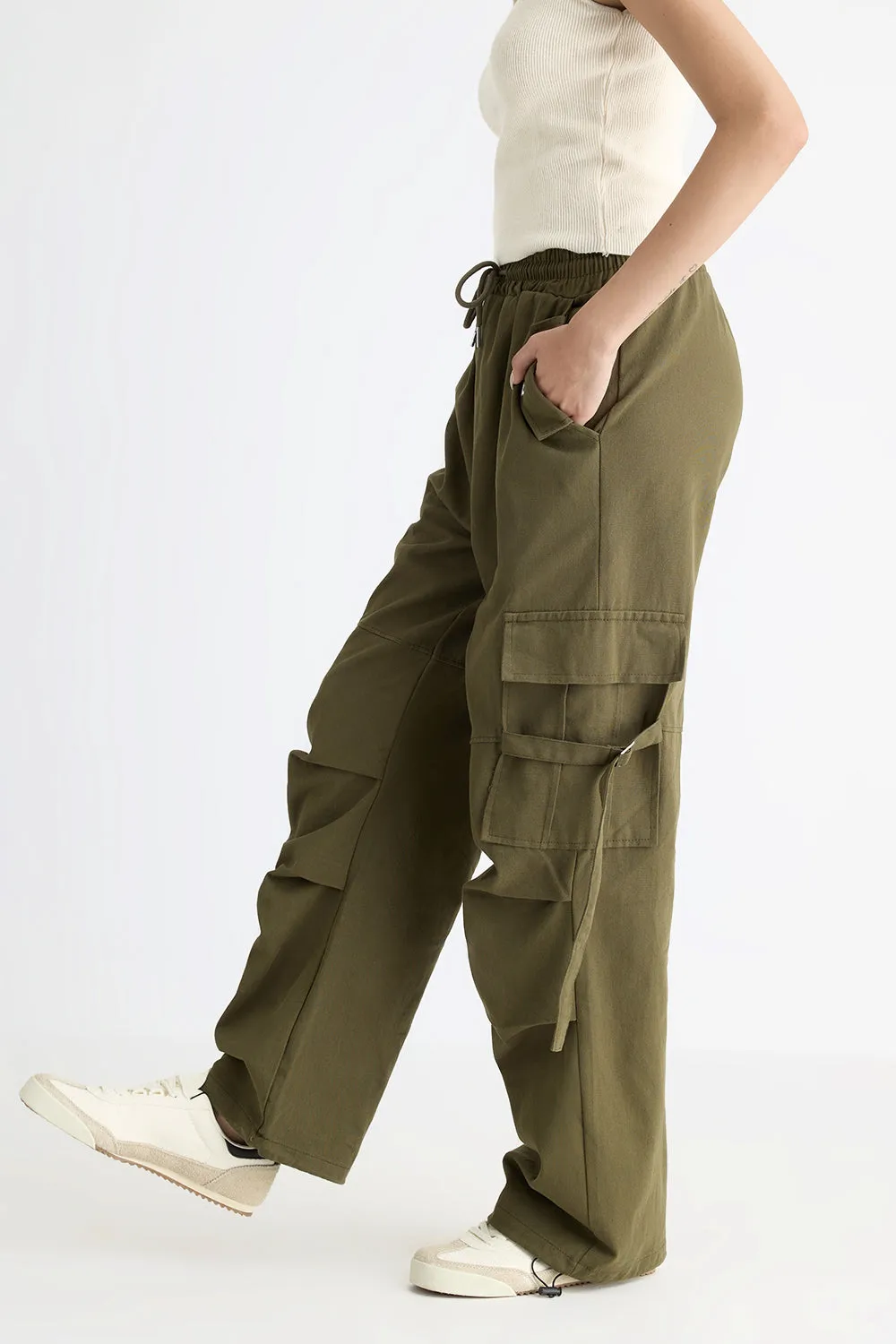 2-Tone Olive Green Flap Cargo