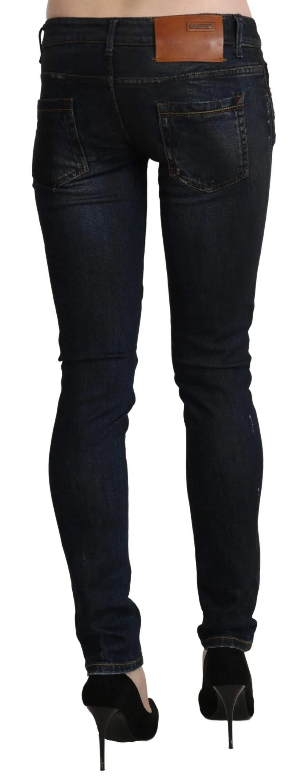 Acht  Washed Low Waist Skinny Denim Slim Trouser