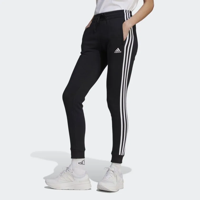 Optimized Title: “Adidas Womens Black/White 3-Stripes Fleece Lounge Pants for Ultimate Comfort”