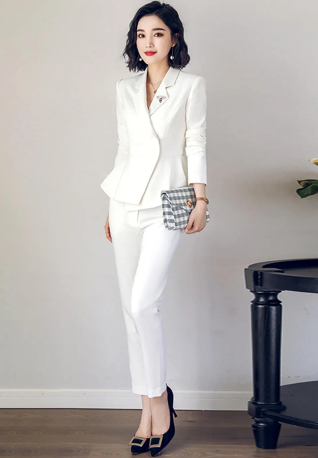 Alice Ruffle Blazer & Crop Skinny Pant Suit