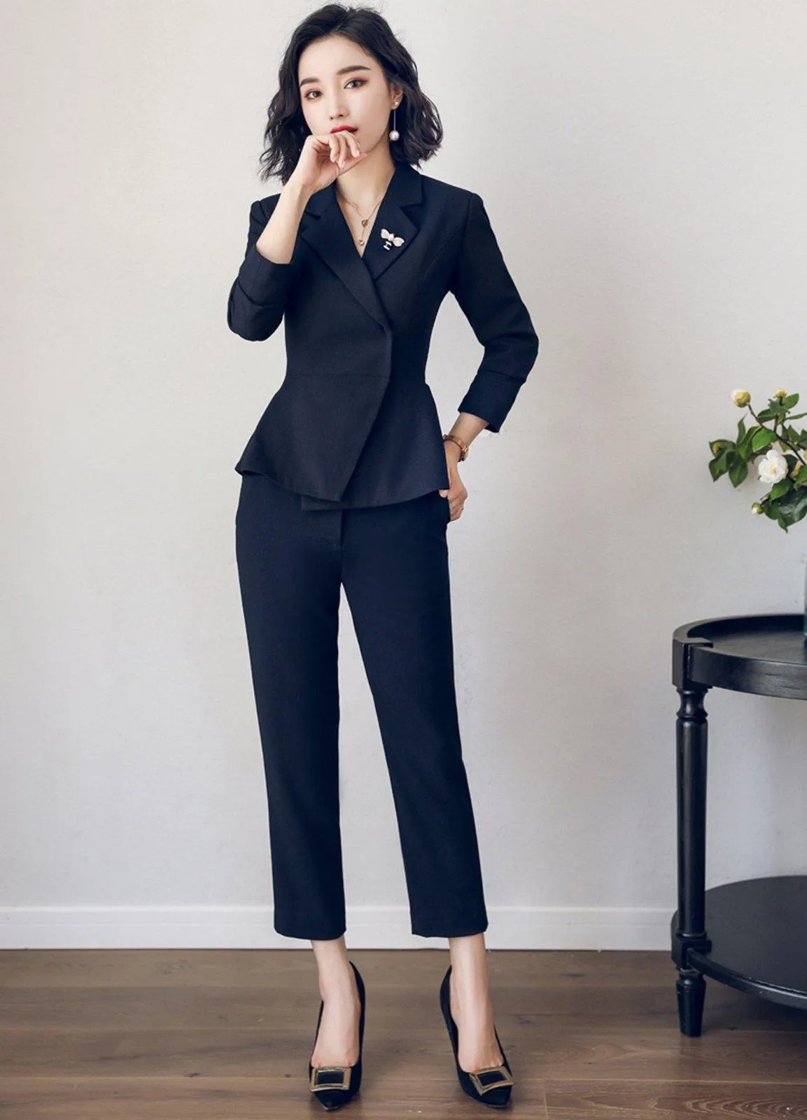 Alice Ruffle Blazer & Crop Skinny Pant Suit