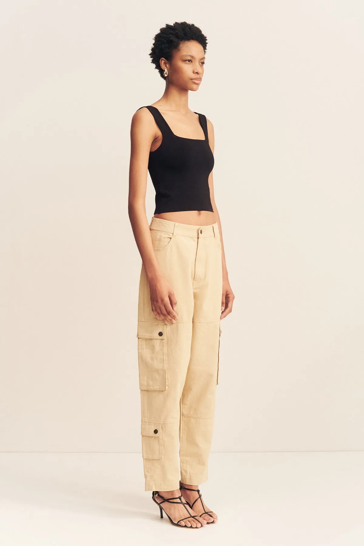 ARIANA CARGO TAPERED PANT - SAND