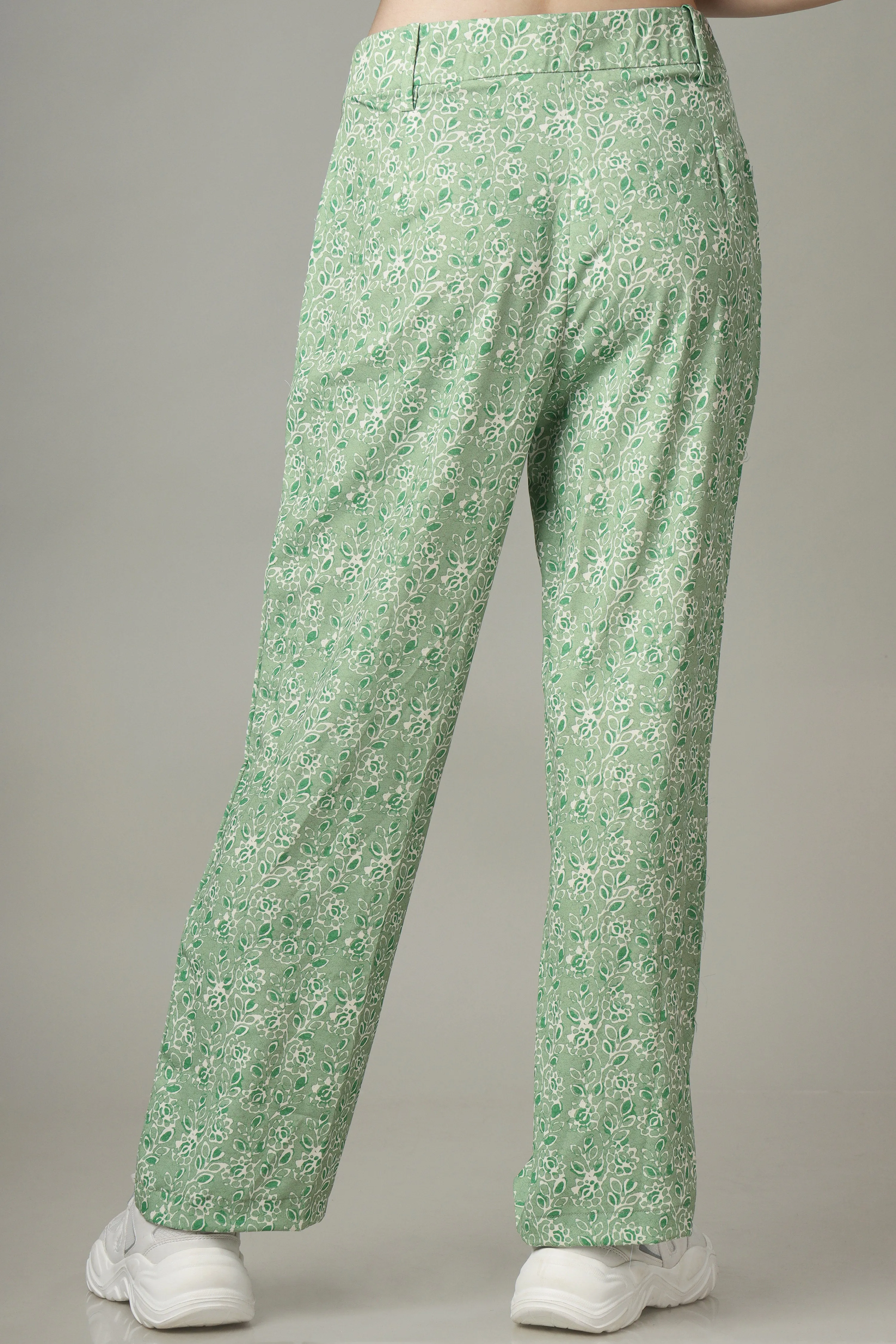 Artistic Floral Revival Printed Trouser