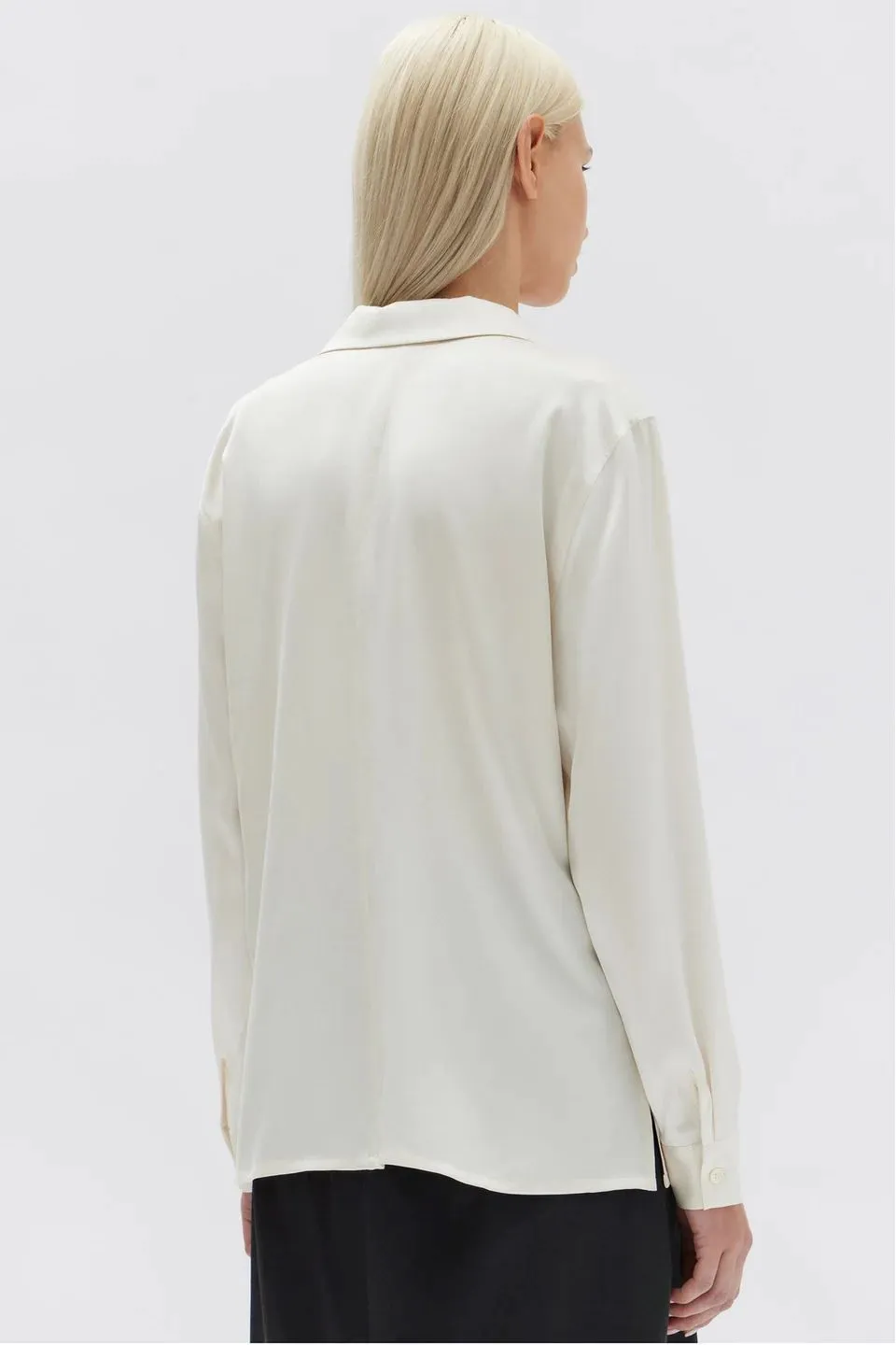 Assembly Label Ali Silk Long Sleeve Shirt - Cream