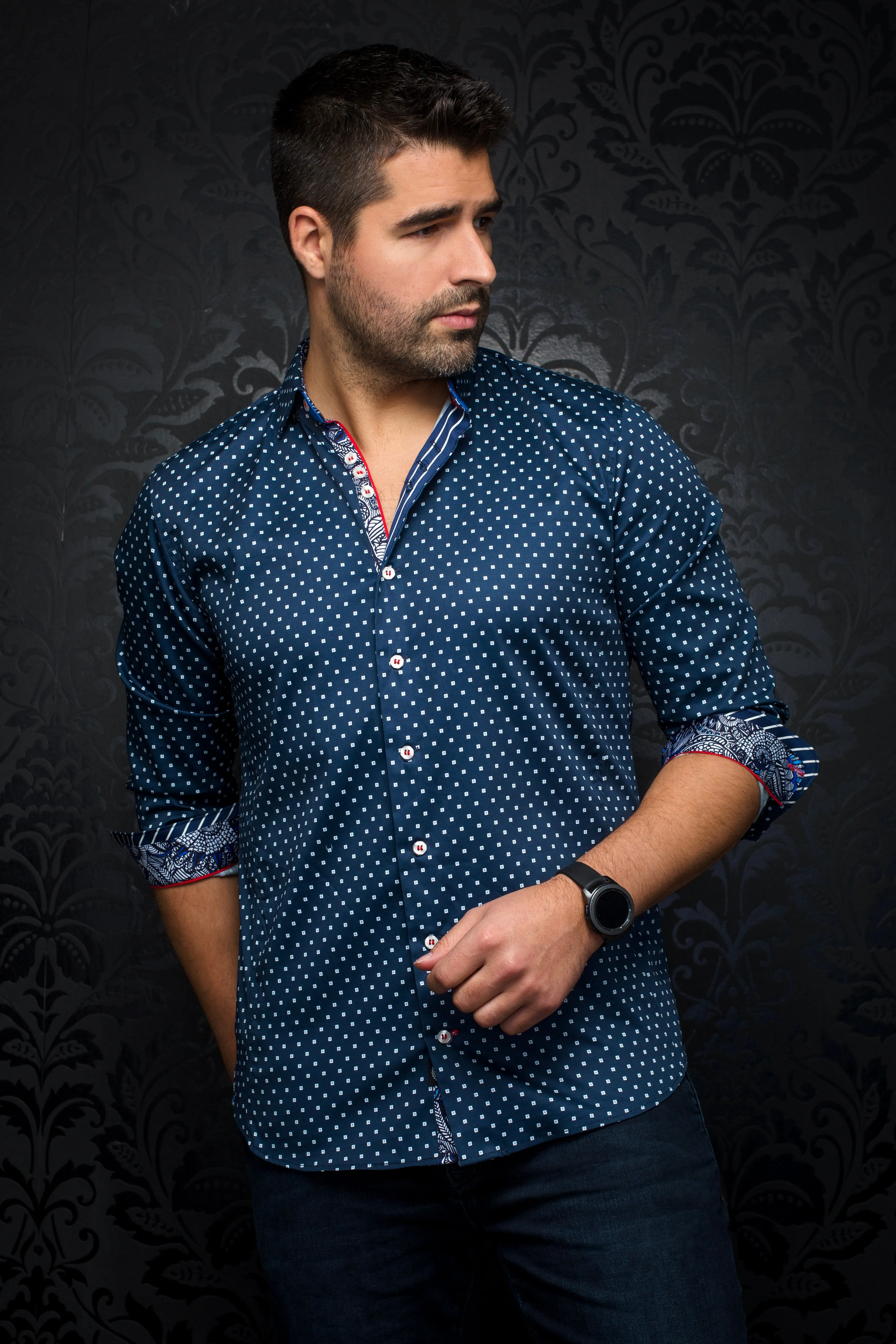 Au Noir Stretch Shirt | Santana Navy