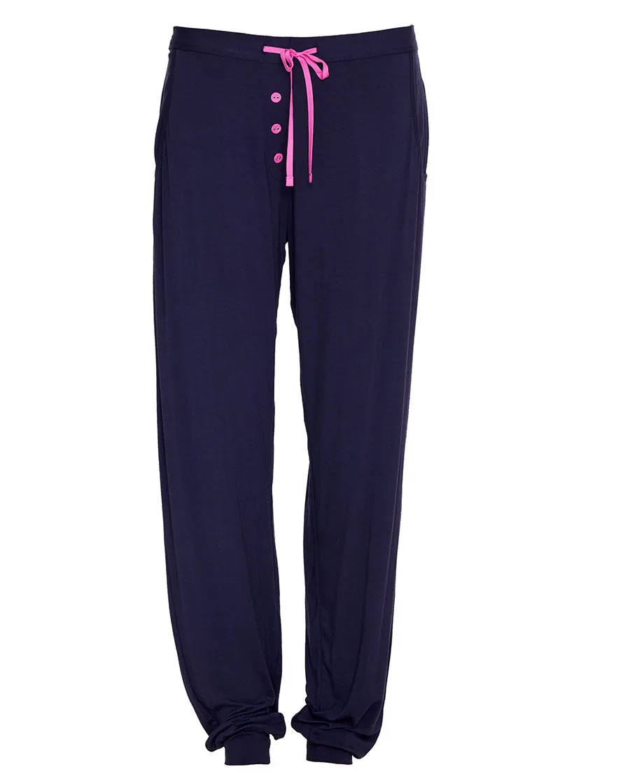 Avery Navy Jersey Pyjama Bottoms