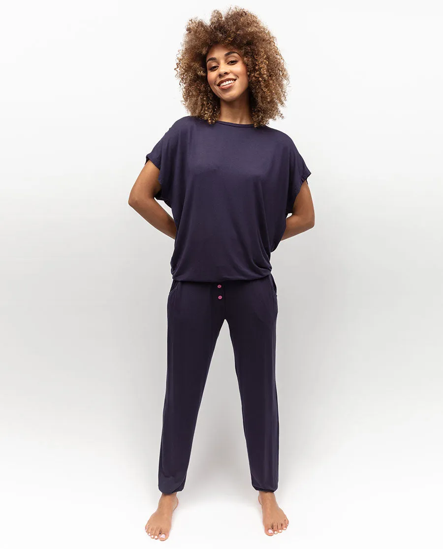 Avery Navy Jersey Pyjama Bottoms