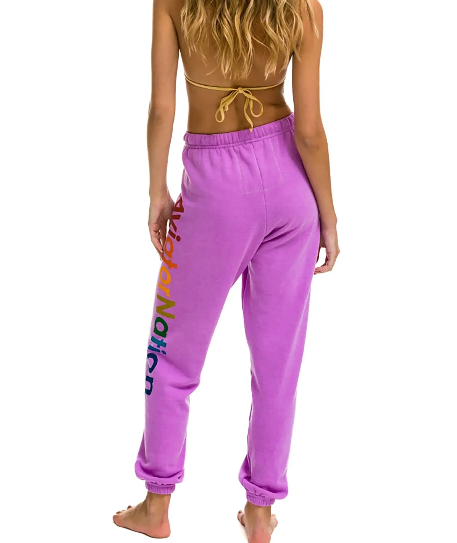 Aviator Nation Women Surfer Sweatpants Neon Purple