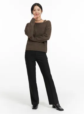 Basic Straight-Fit Tailored Pants OF419