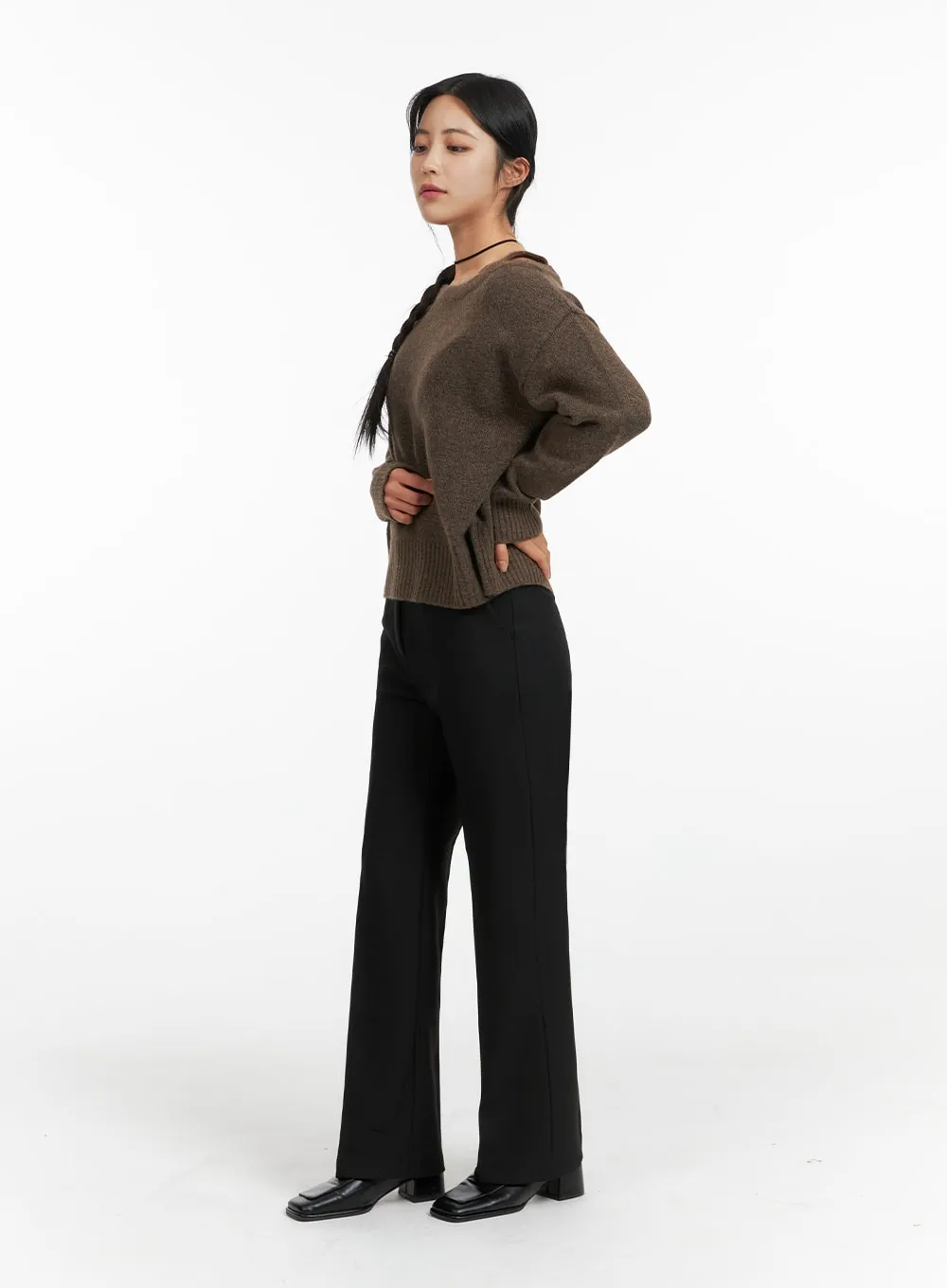 Basic Straight-Fit Tailored Pants OF419