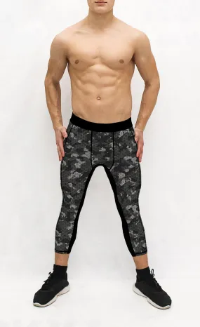 Black Hex Camo Men's Pocket Tights