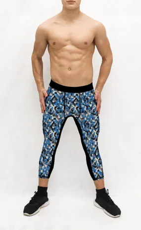 Blue Camo Men's Pocket Tights