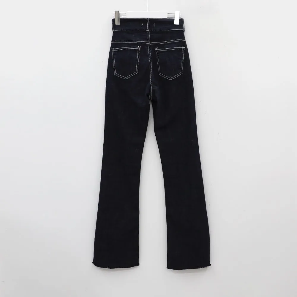 Boot Cut Raw Denim Pants CY16