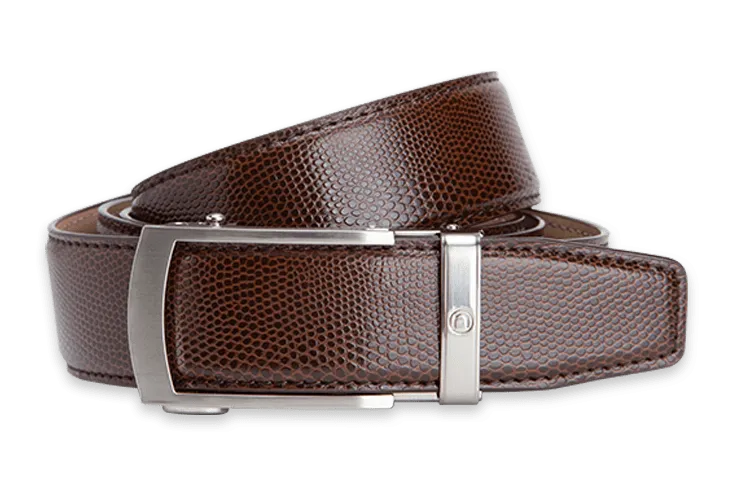 Camden Brown Lizard Skin, 1 3/8 Strap, Dress Belt