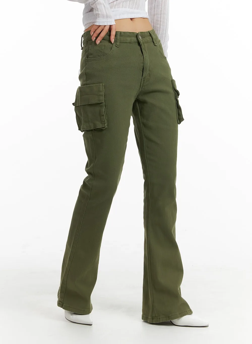 Cargo Slim Fit Bootcut Pants IM404