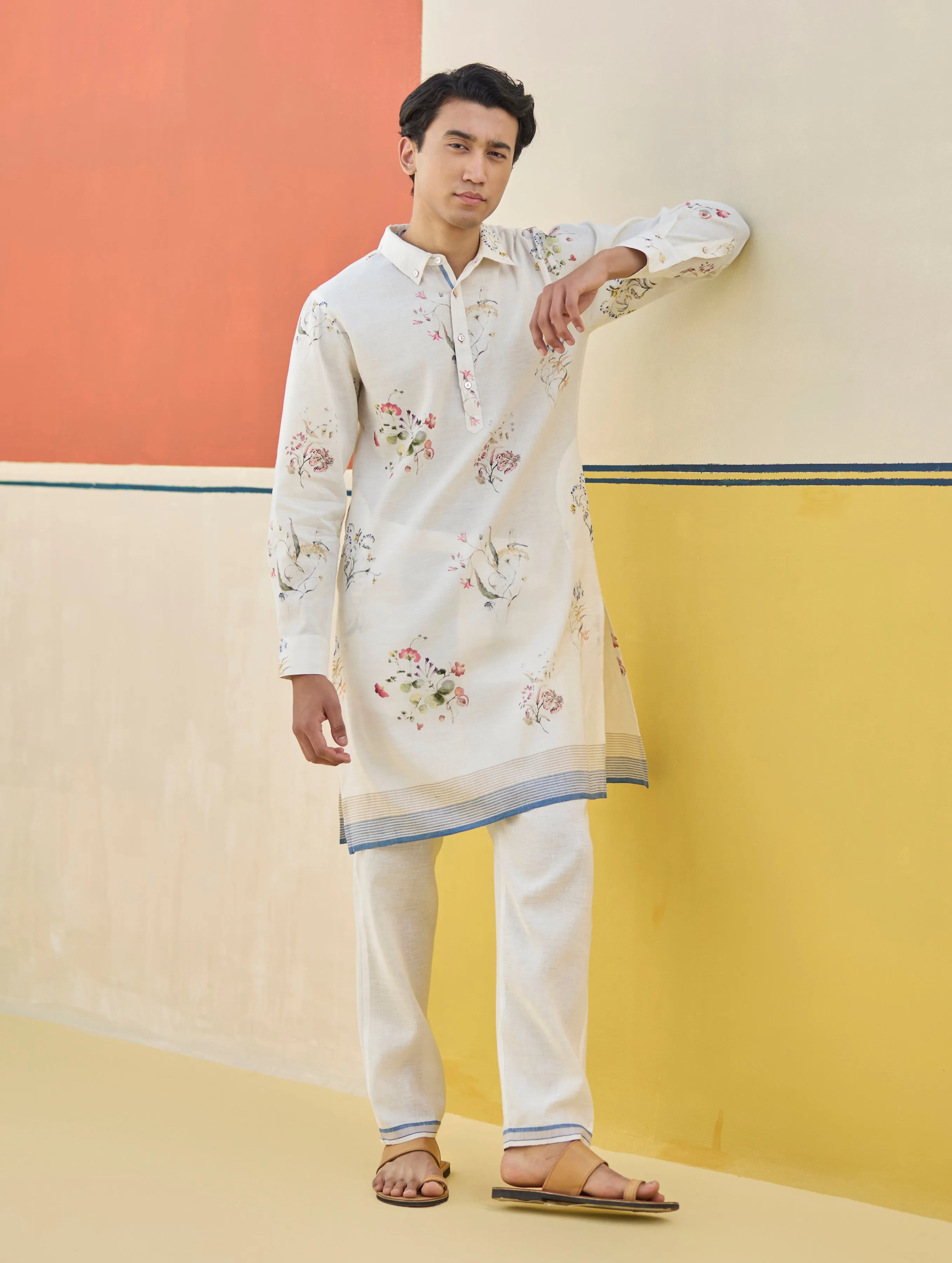 Ciro Floral Kurta Set - Ivory