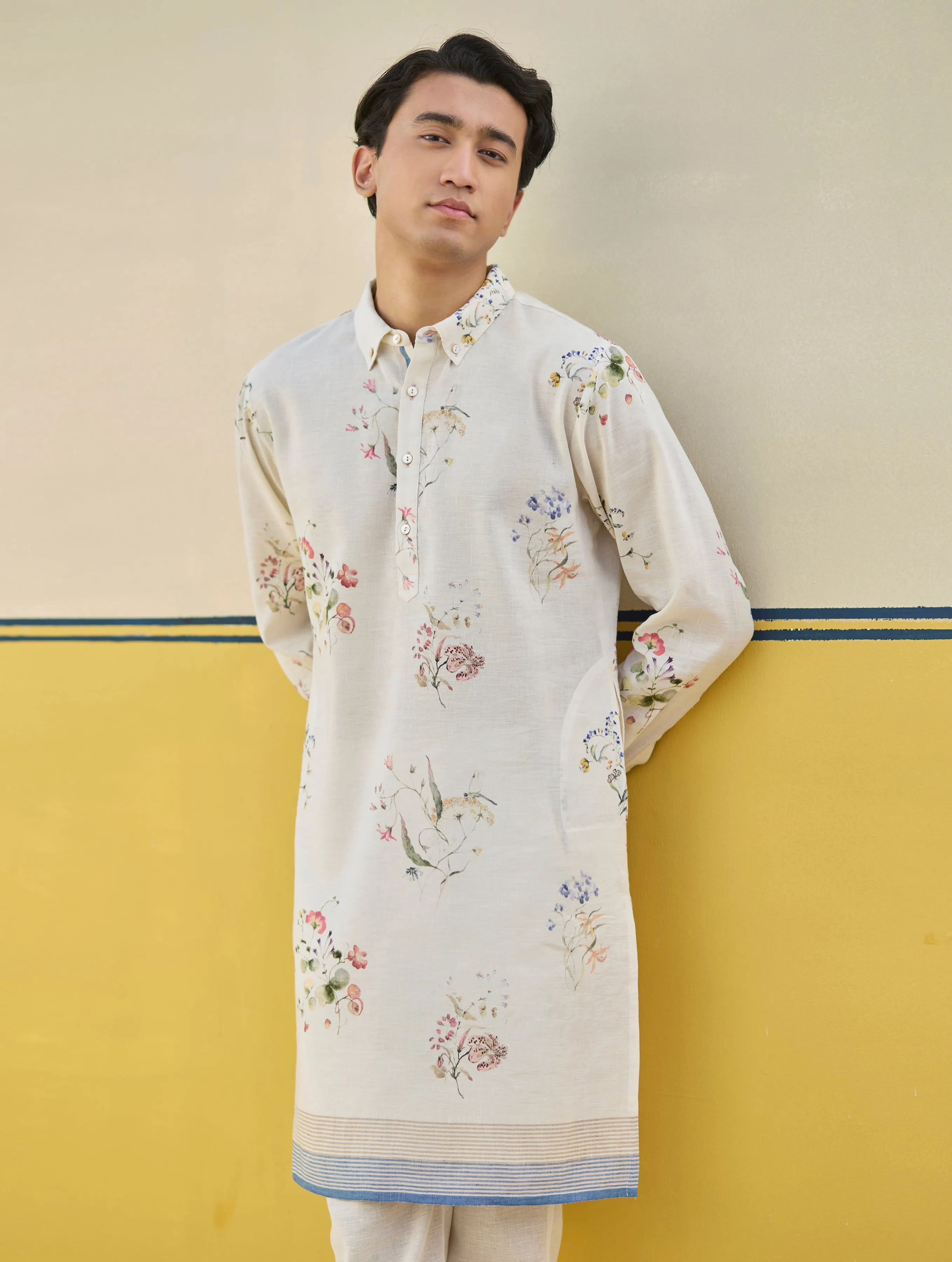 Ciro Floral Kurta Set - Ivory