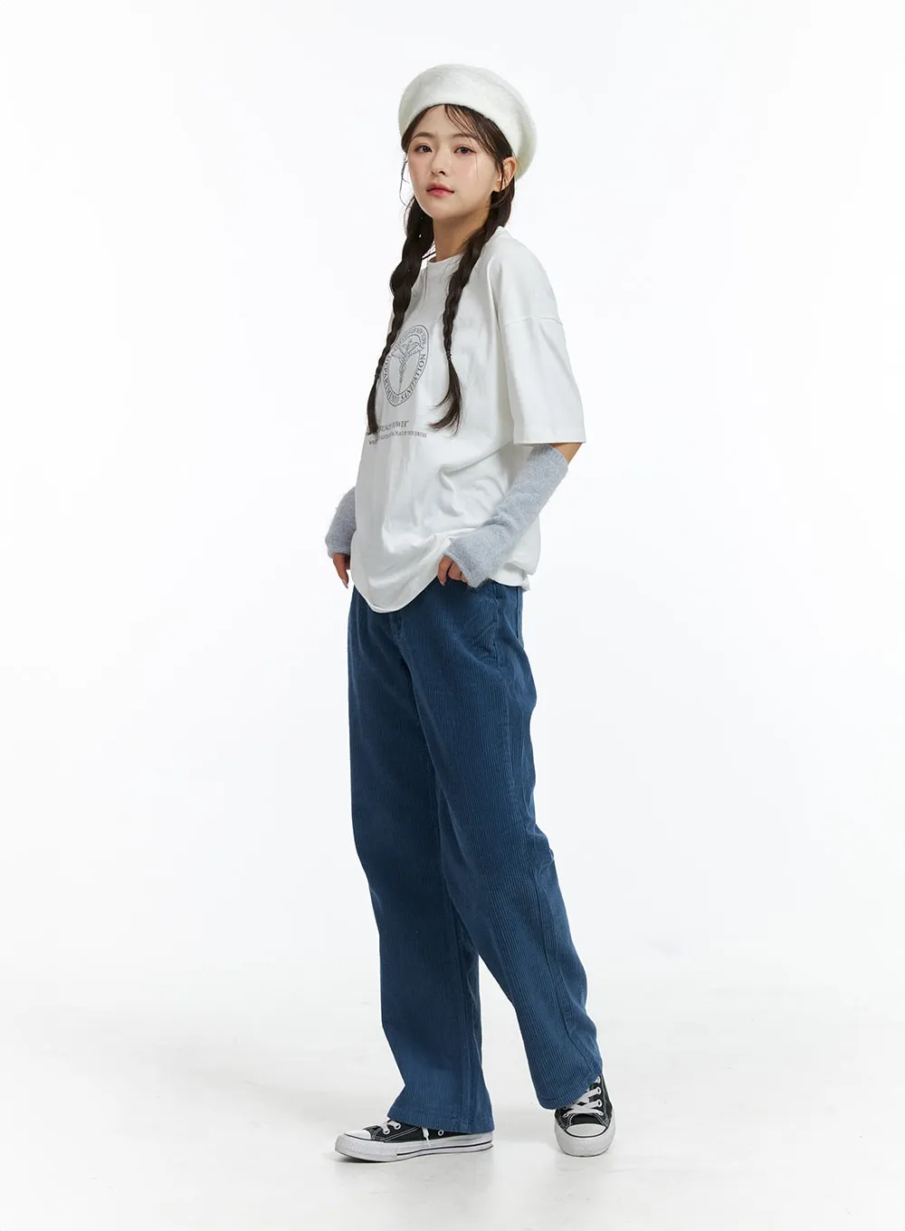 Corduroy Wide Cotton Pants OJ409