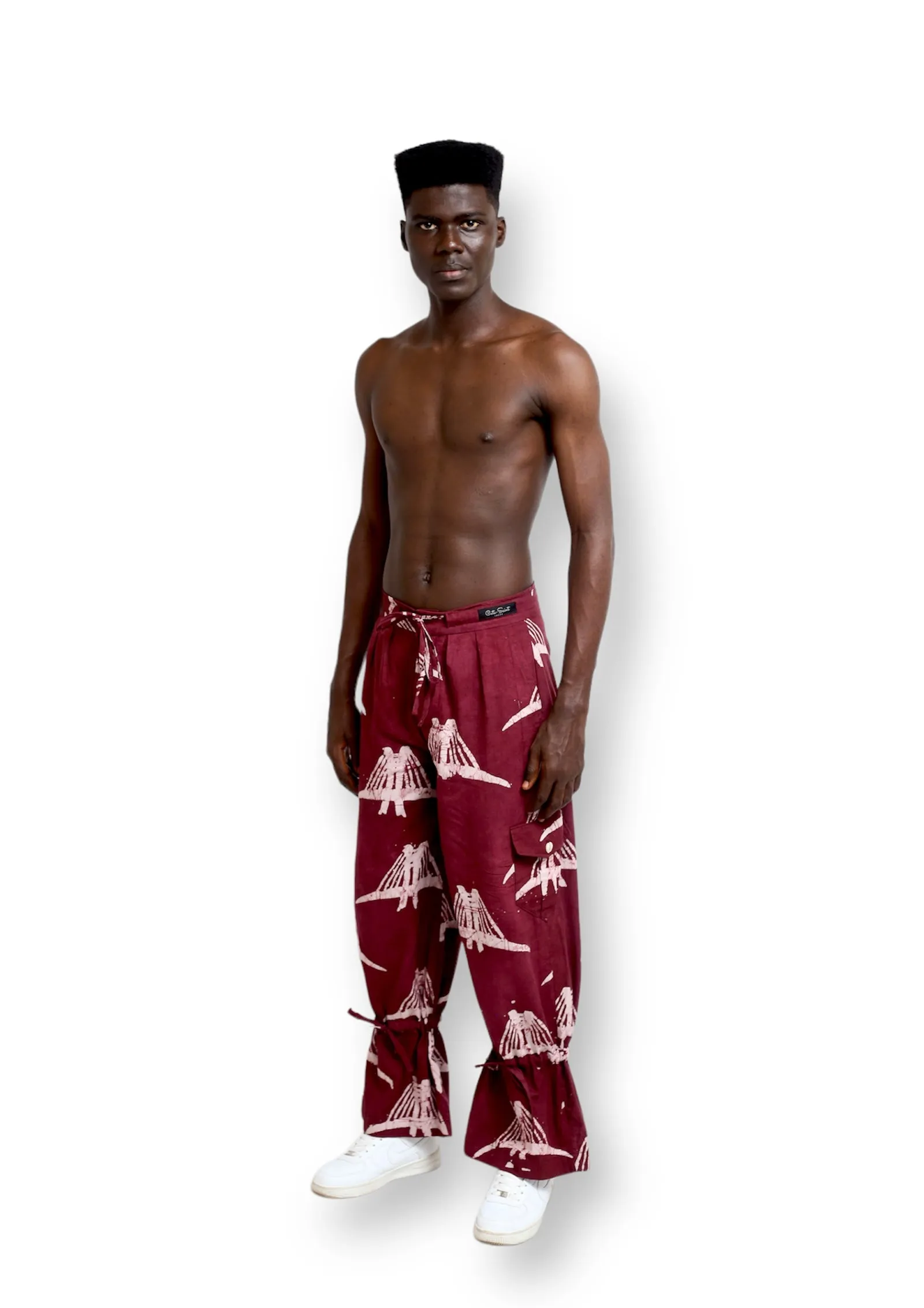 Cute Saint Igunu Burgundy Cotton Trouser