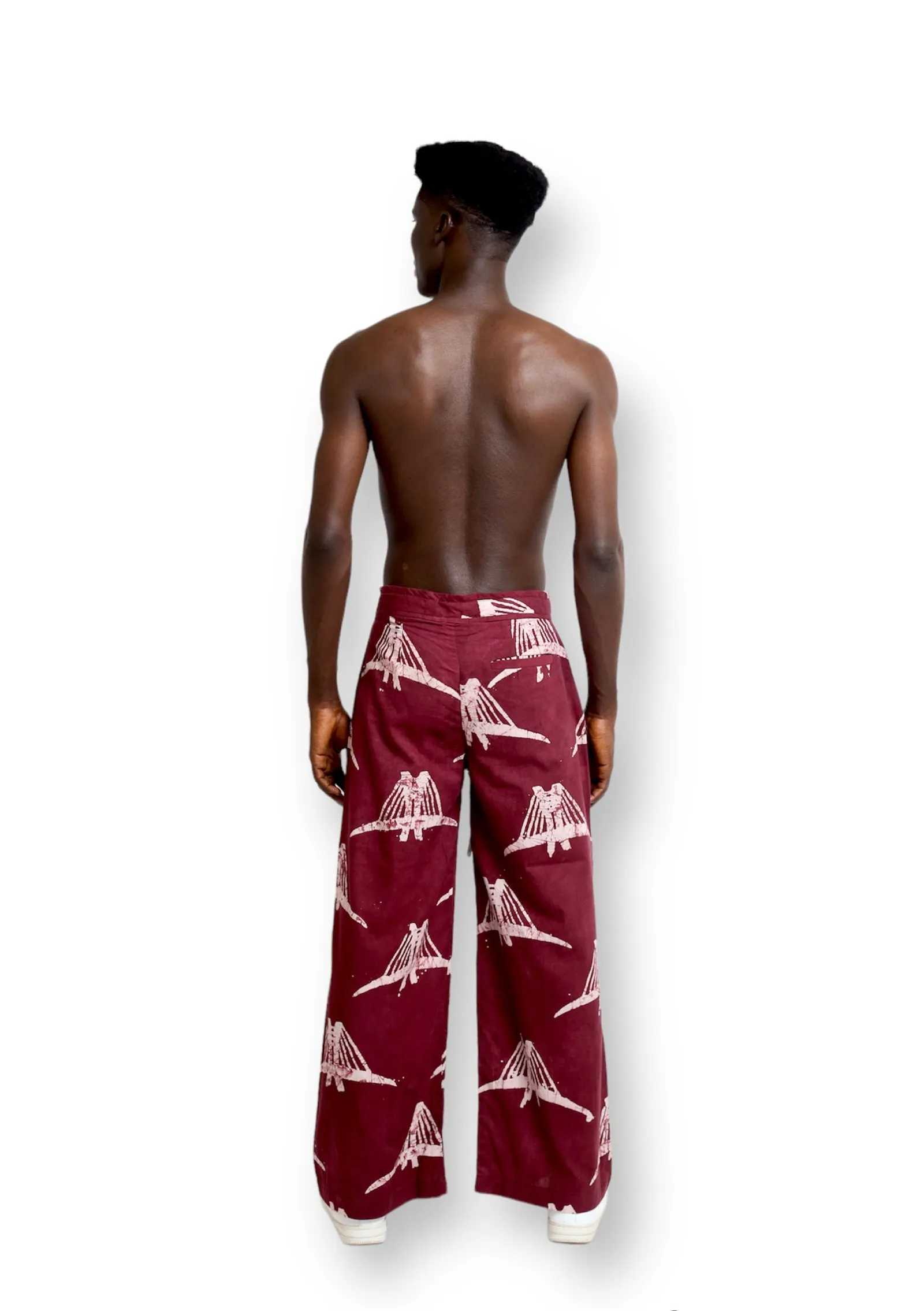 Cute Saint Ofin Burgundy Cotton Trouser