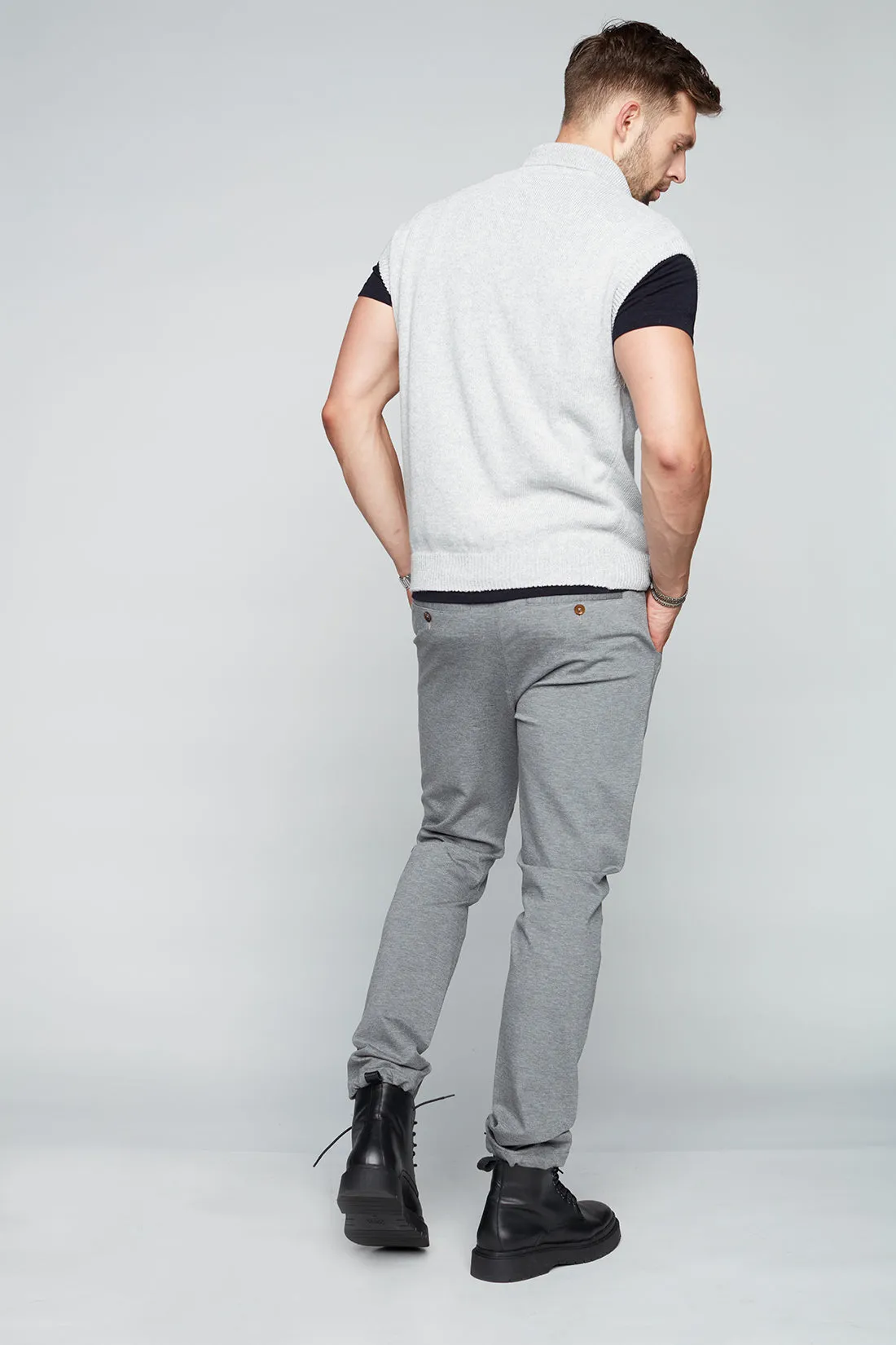 ELTON -  Slim Fit Convertible Ponte Knit Jogger - Med Grey