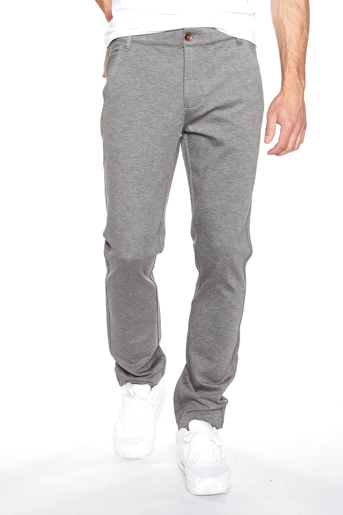 ELTON -  Slim Fit Convertible Ponte Knit Jogger - Med Grey