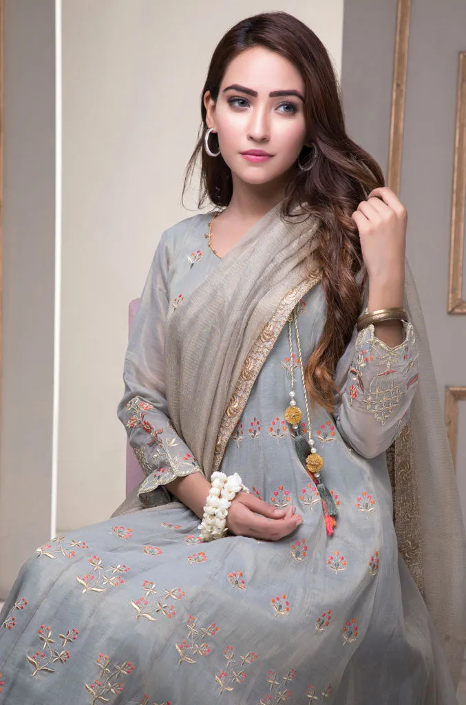 Gotta Zari Embroidered Mysore Angarkha Style 3pc Suit | SHAHIZAIB Vol 2 | S745