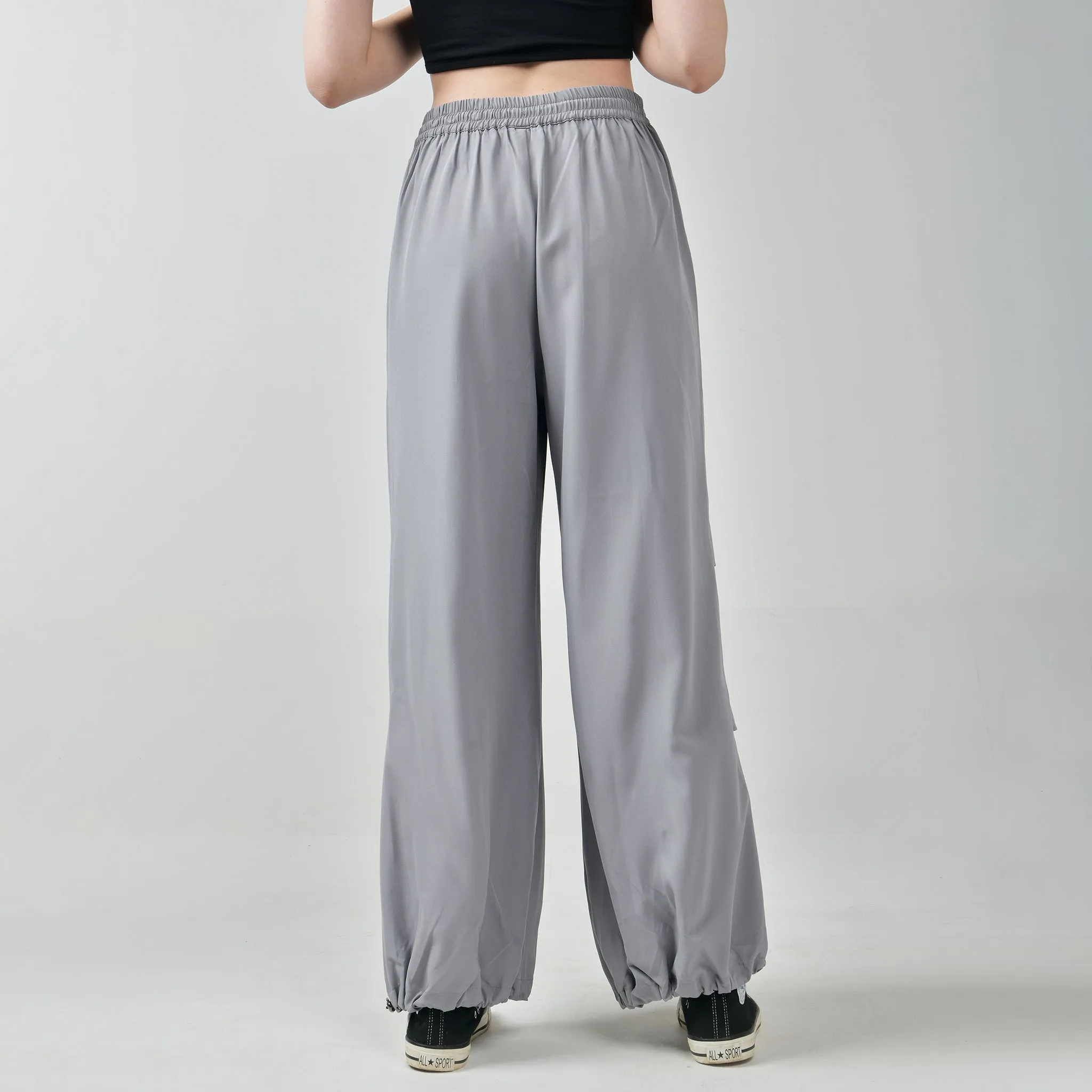 Grey Air Parachute Pants for Women