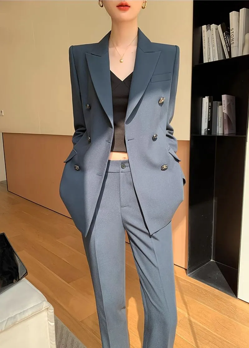 Haley Double Breasted Blazer Pants Suit Two-Piece Set