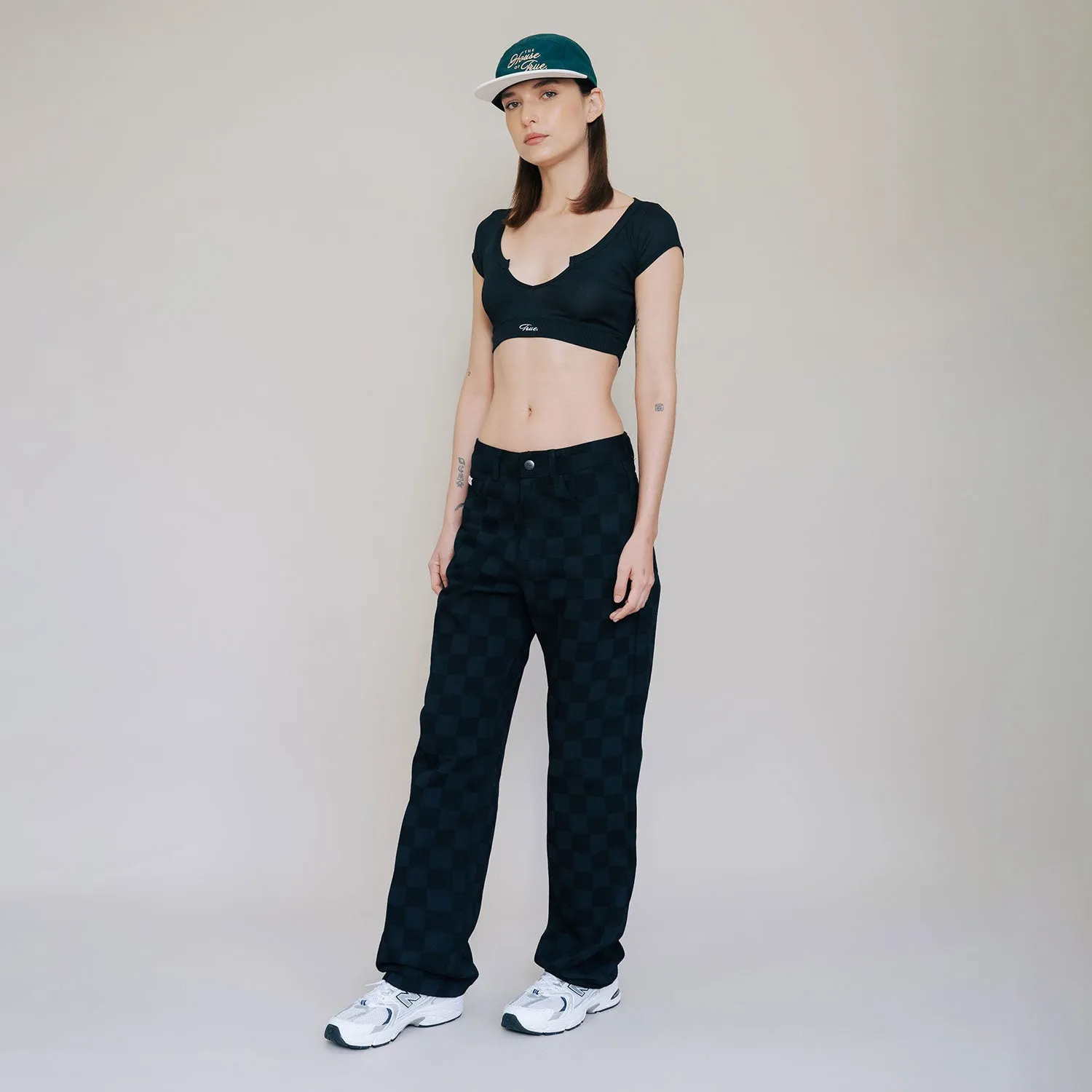 HofT Split Crop Top - Black