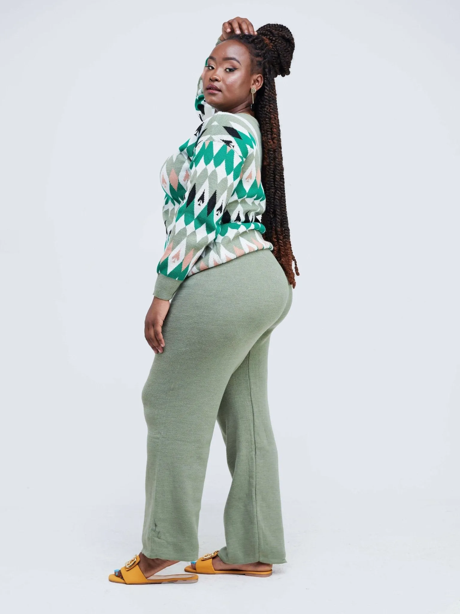 Infy Knit Wear Full Length Pants - Green