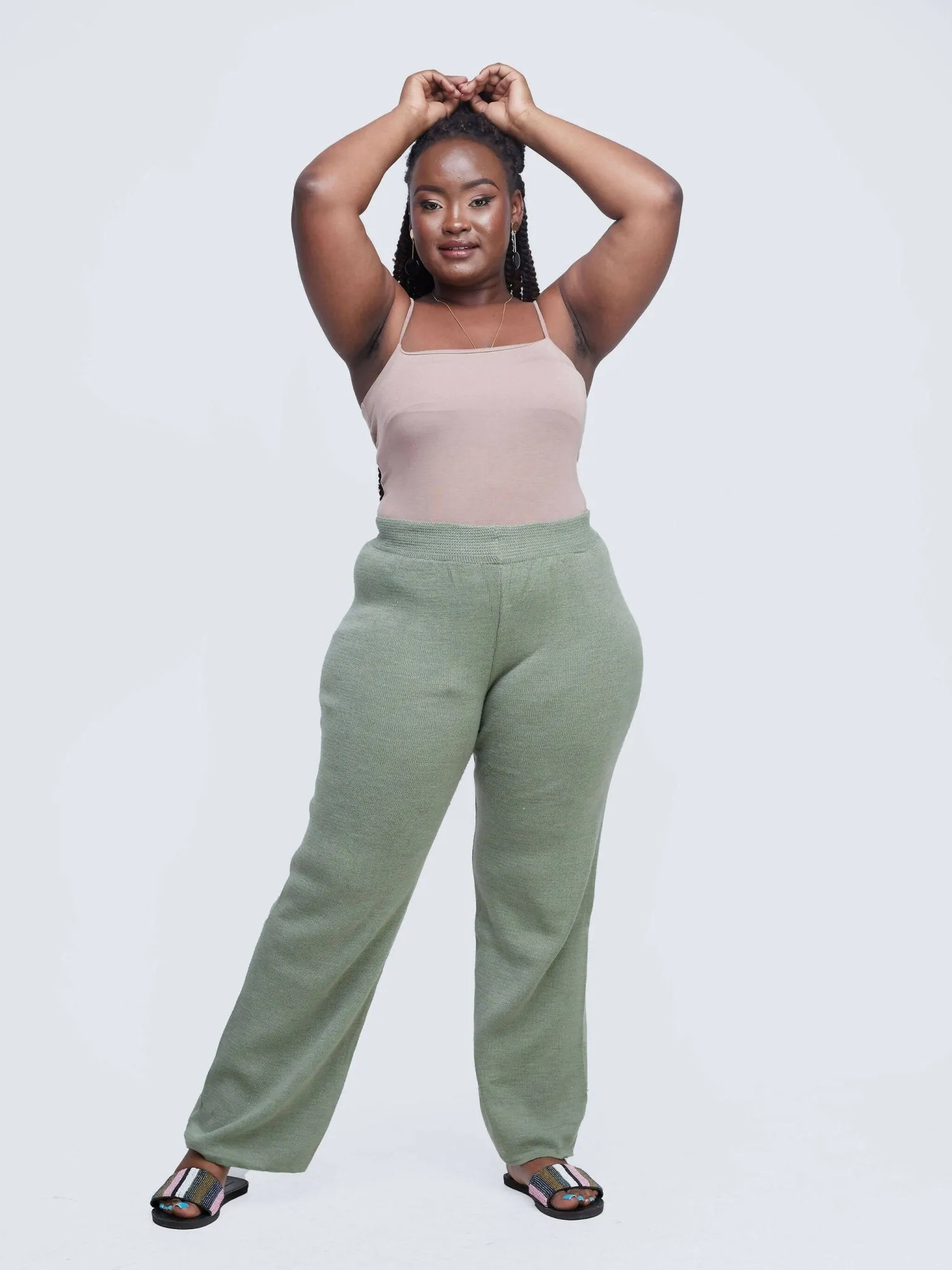 Infy Knit Wear Full Length Pants - Green