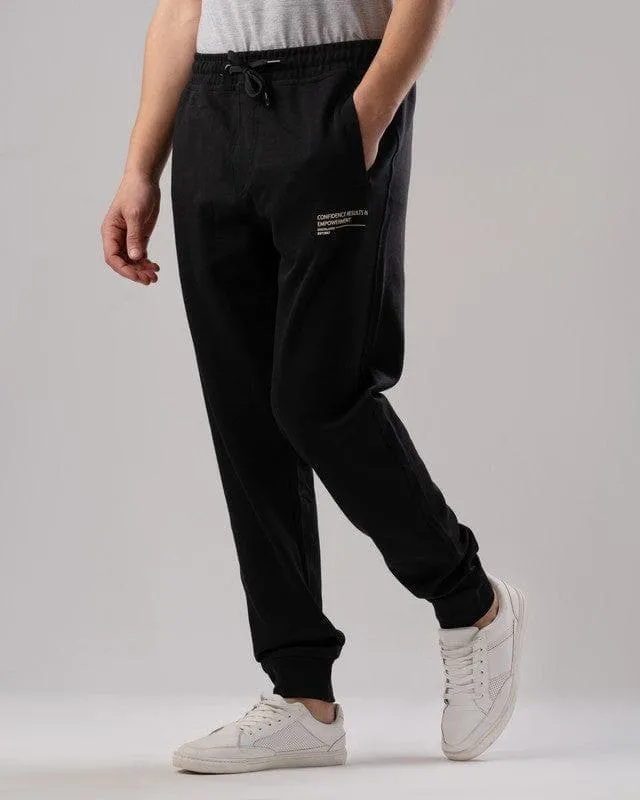 JOGGER WAIST SWEATPANTS  - BLACK