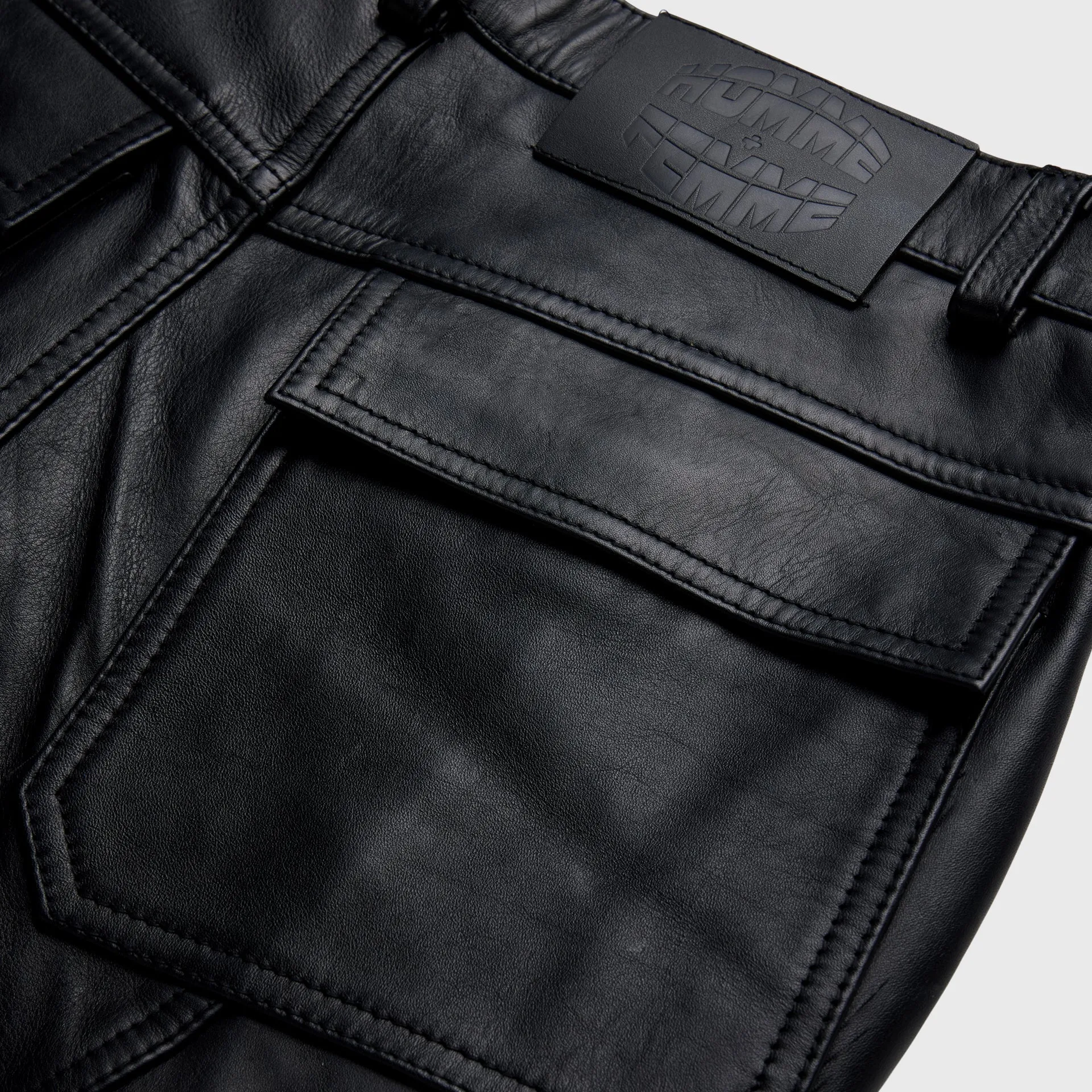 Leather Cargo Pant Black