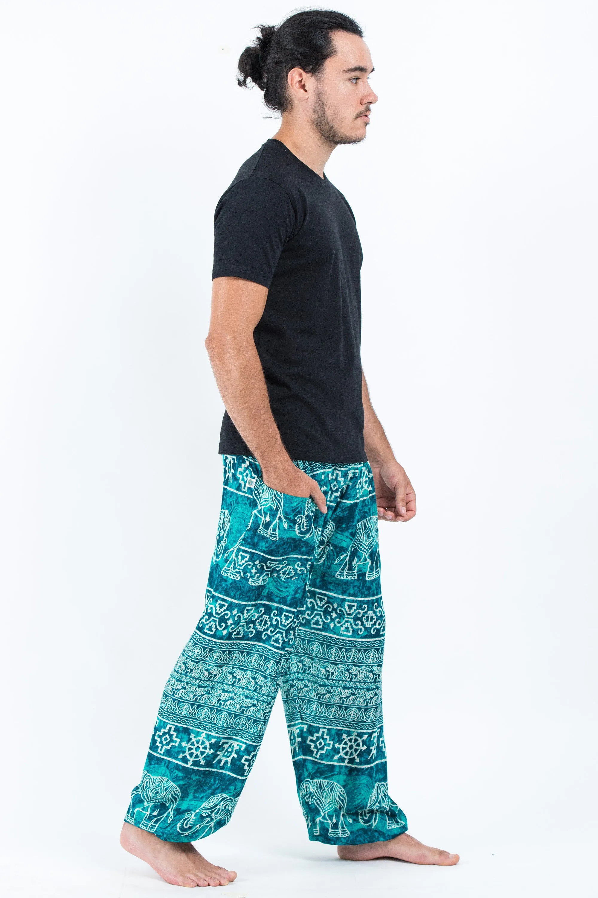 Marble Elephant Men's Elephant Pants in Turquoise