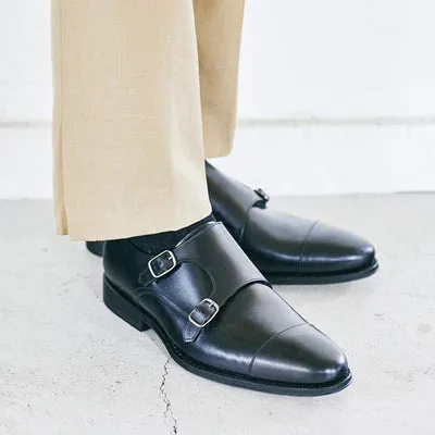 Men's Double Monk Strap / Black Calf 98374