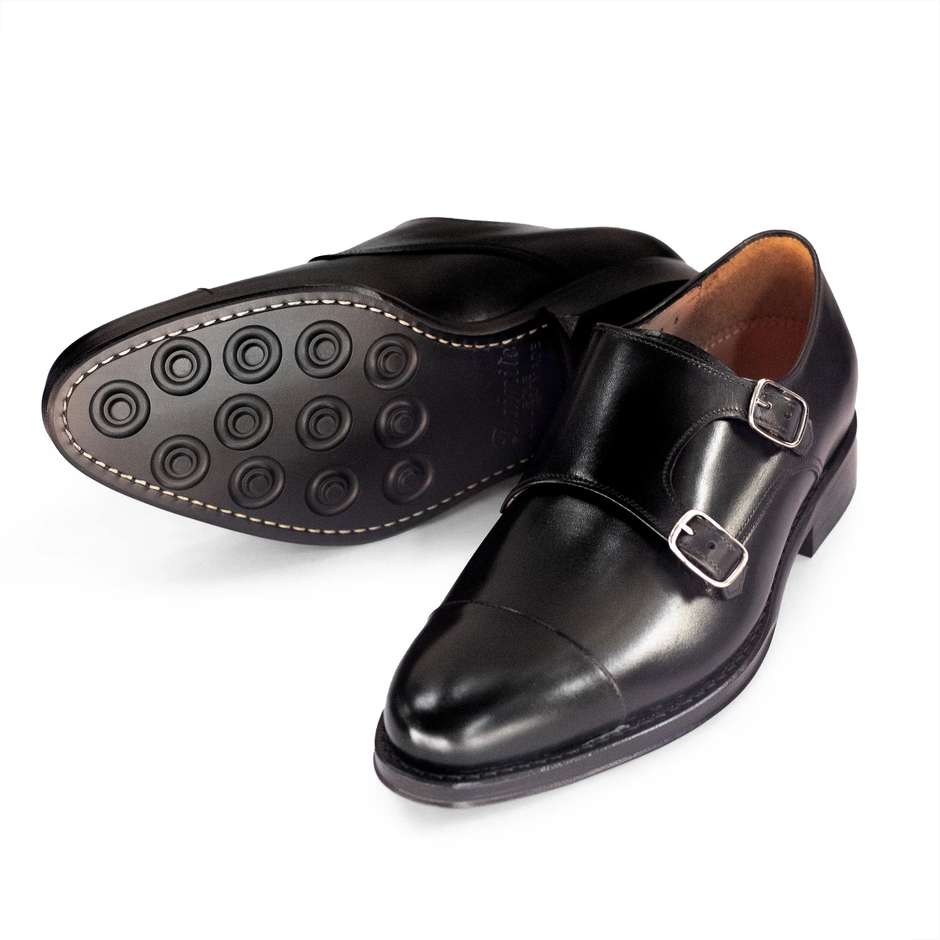 Men's Double Monk Strap / Black Calf 98374