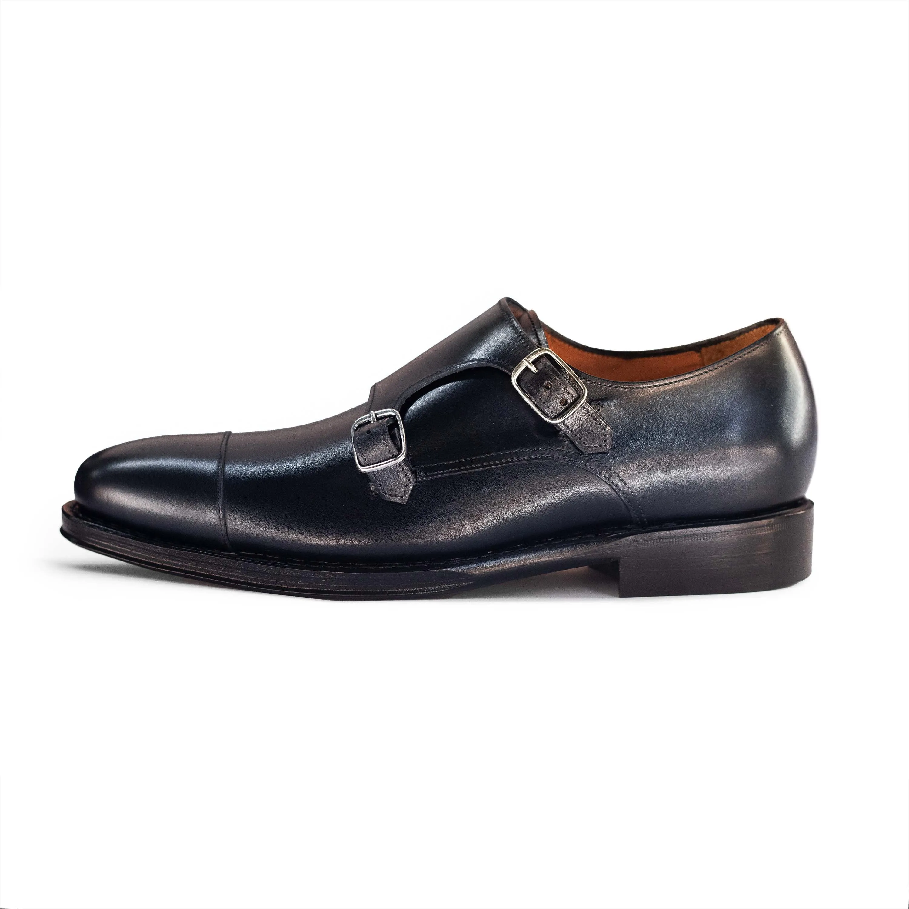 Men's Double Monk Strap / Black Calf 98374