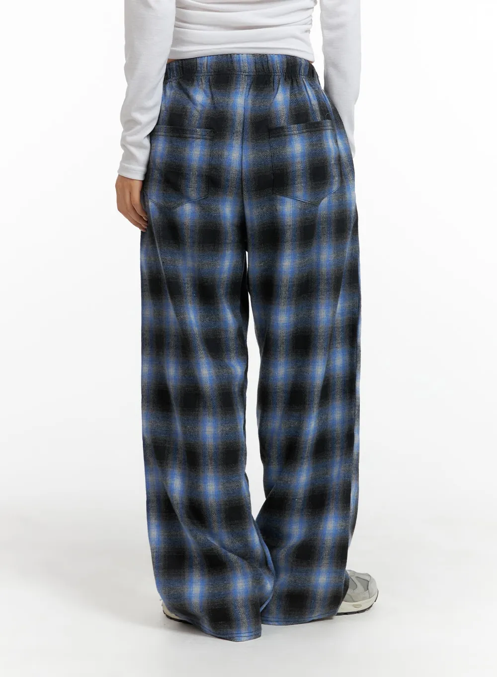 Pintuck Checkered Pants CF427