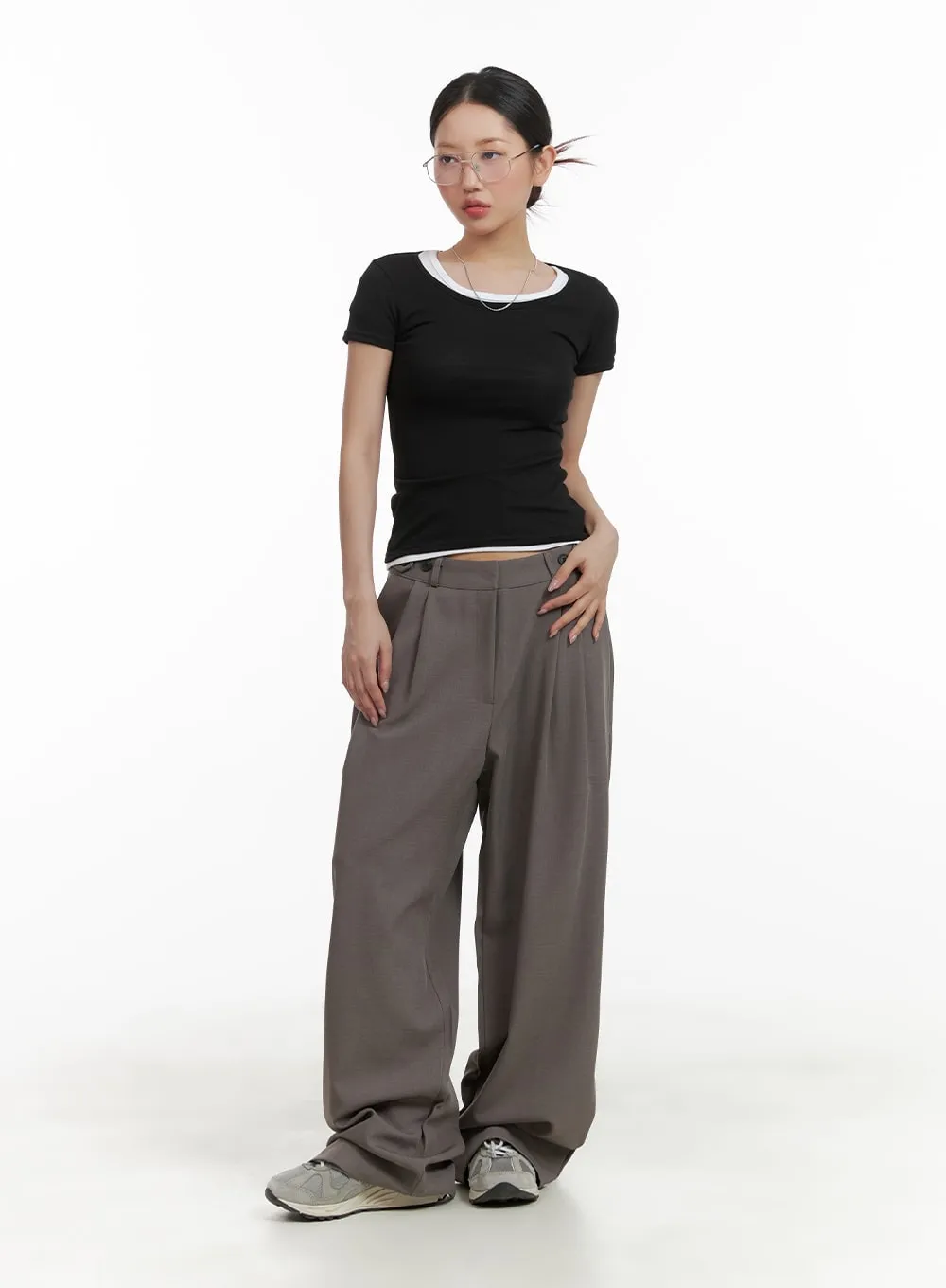 Pintuck Wide Trousers CA409