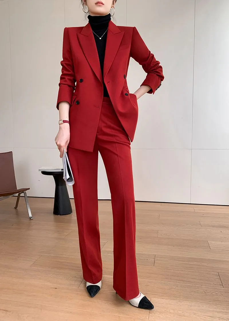 Prunella Double-breasted Blazer Pantsuit Set