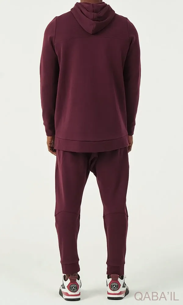 QL Relaxed Tracksuit PREMIERE in Burgundy and Gold