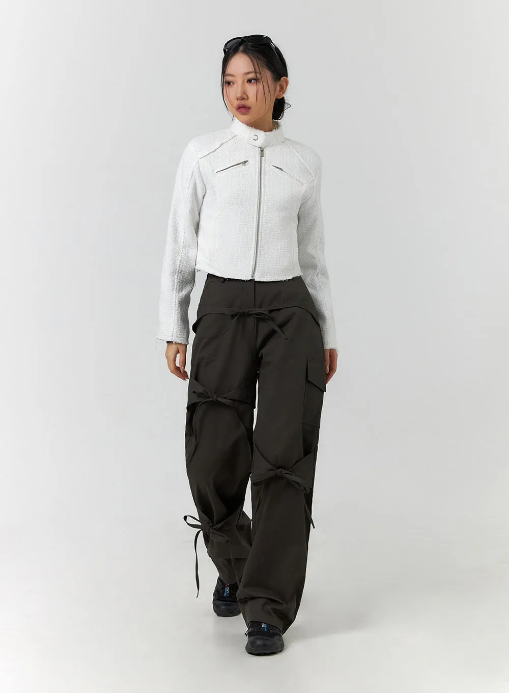 Ribbon Detail Cargo Pants CF401