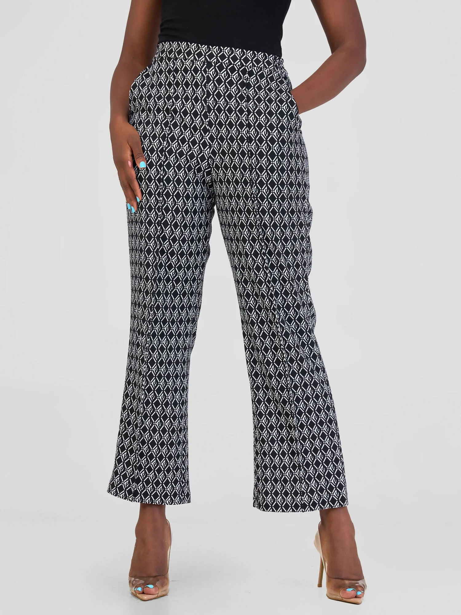 Silk House Collection Wendo Pants - Black Tribal Print