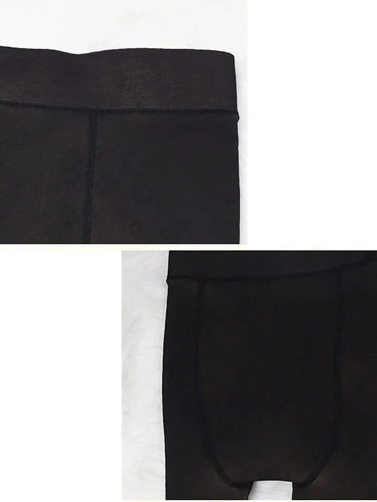 Skin Tone High Waist Fleece-Lined Tights for Women