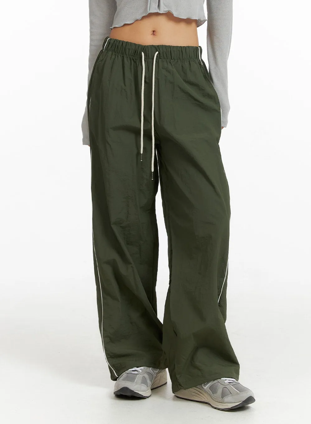 String Nylon Wide Pants CF414