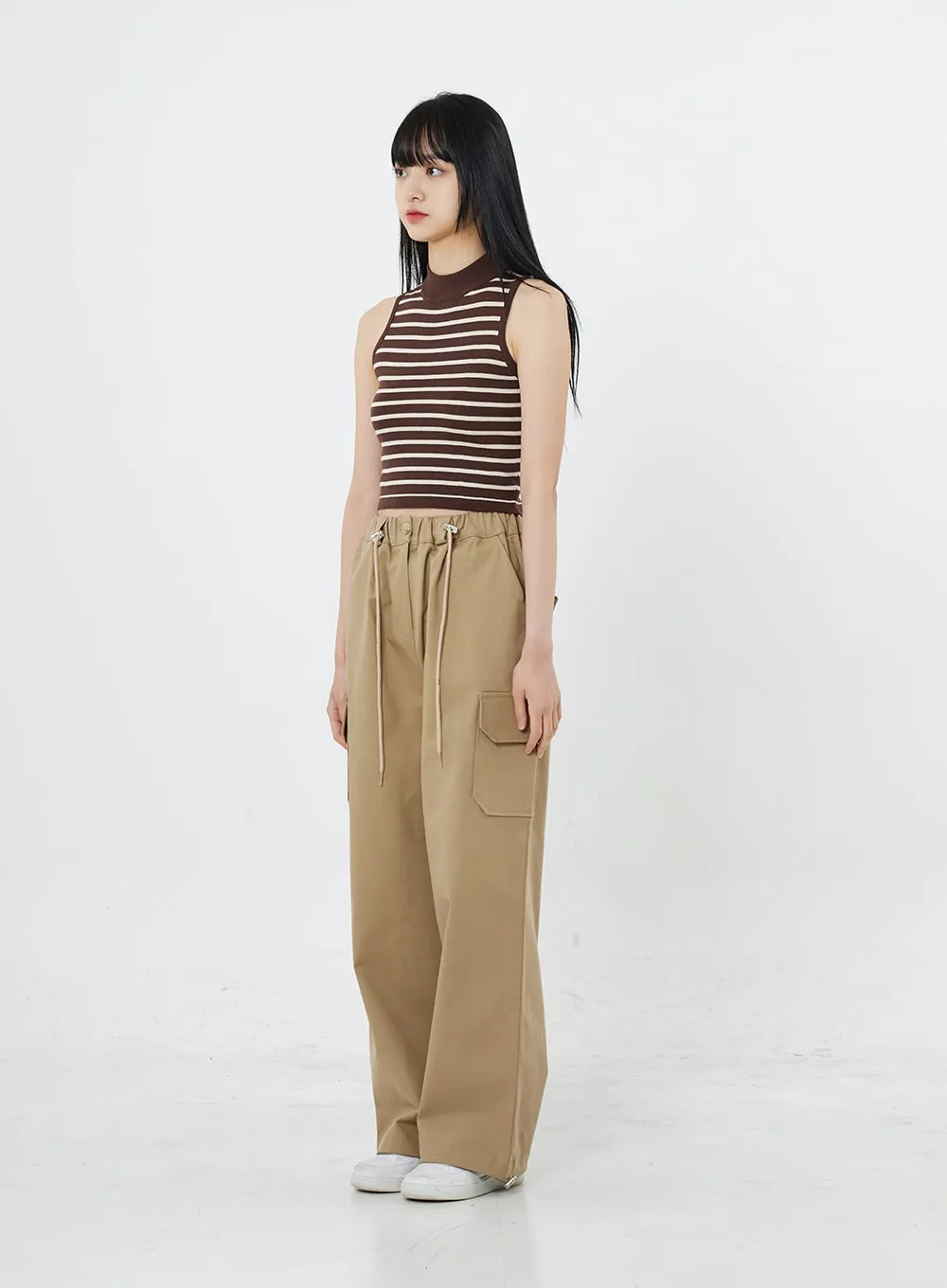 String Wide Cargo Pants OO17