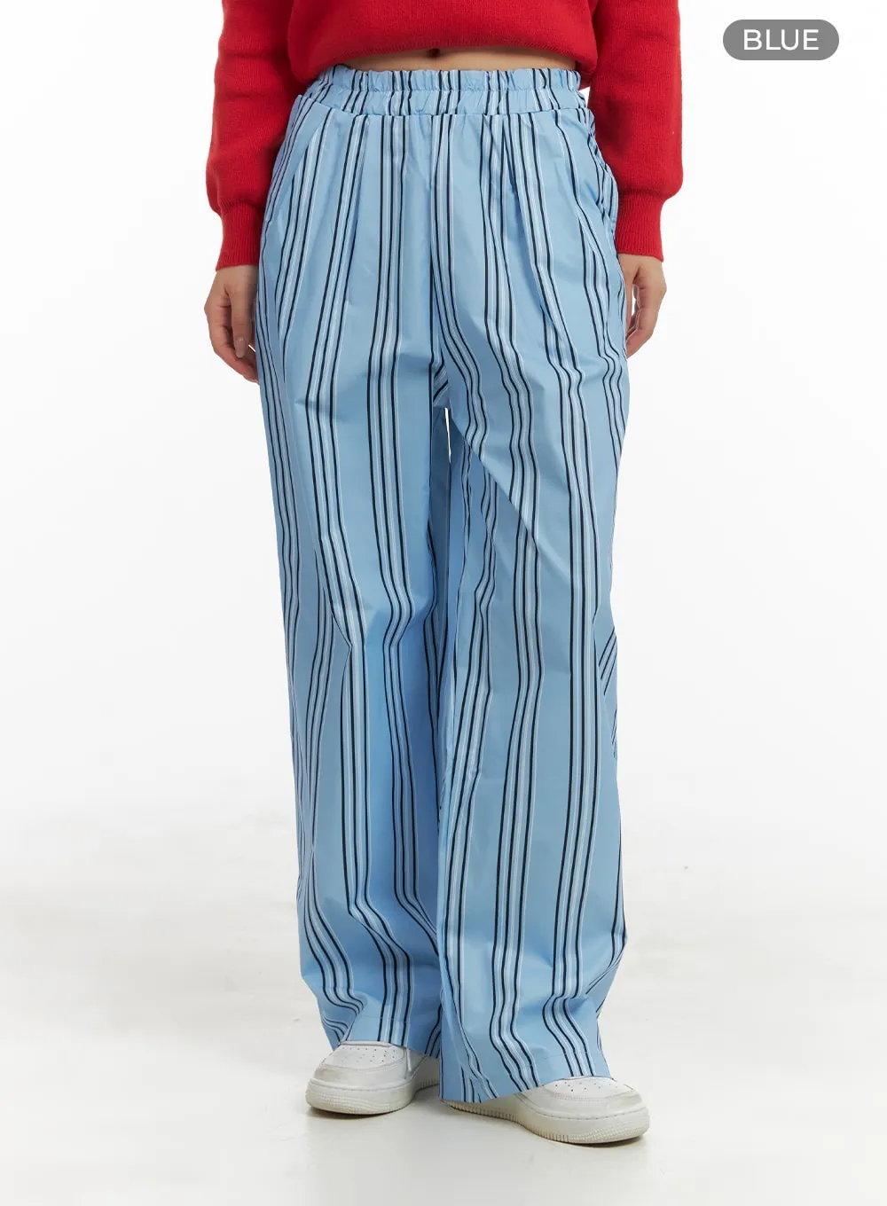 Striped Cotton Pocket Pants OM429